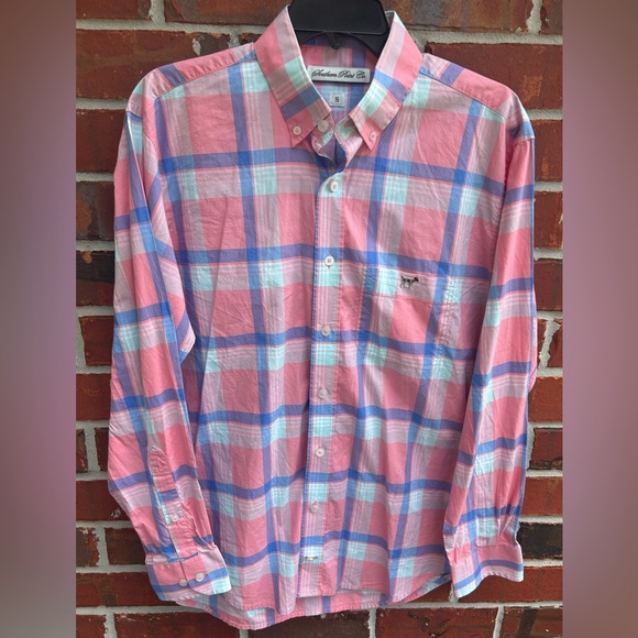Southern Point Co. Men’s Long Sleeve Button Down Shirt. Pink & Blue. Size Small - Picture 2 of 5